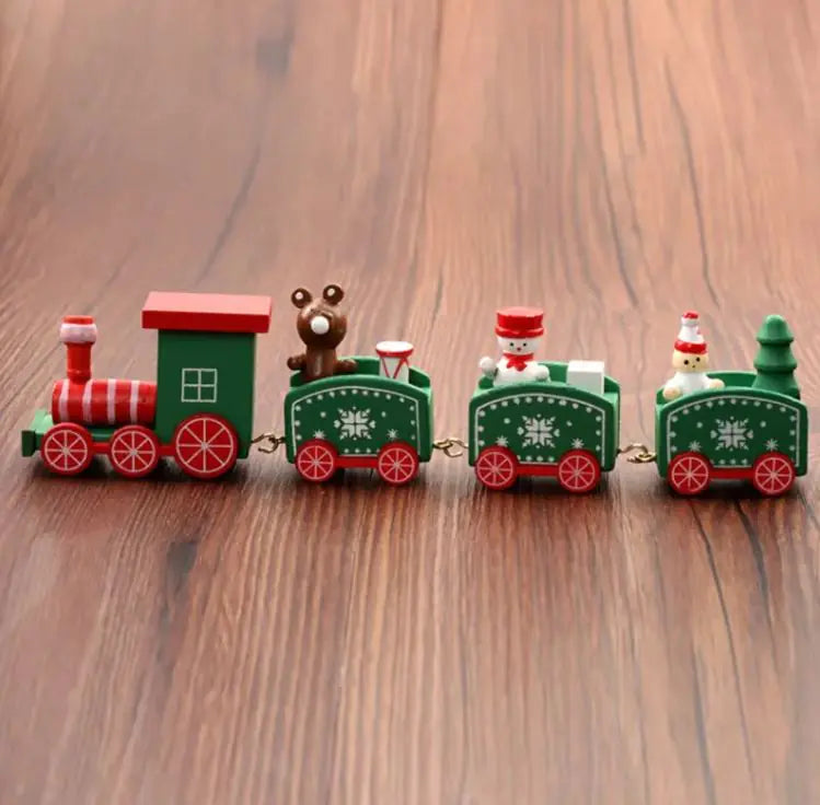 Festive Wooden Train Ornament