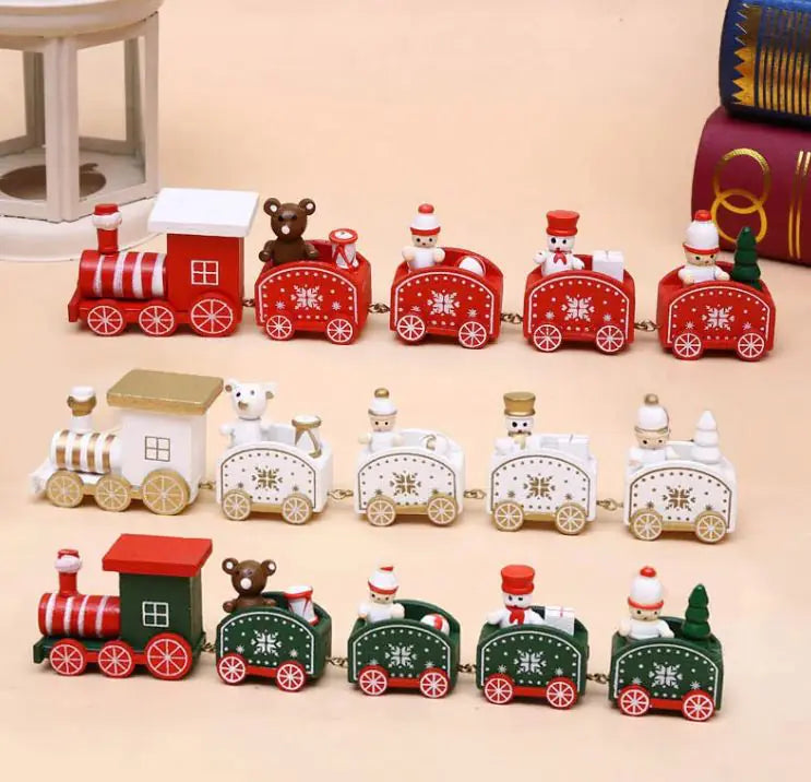 Festive Wooden Train Ornament