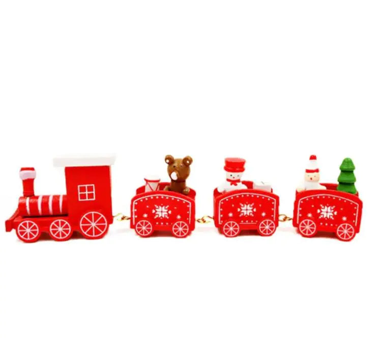 Festive Wooden Train Ornament