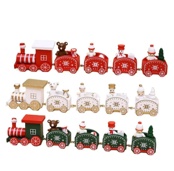 Festive Wooden Train Ornament