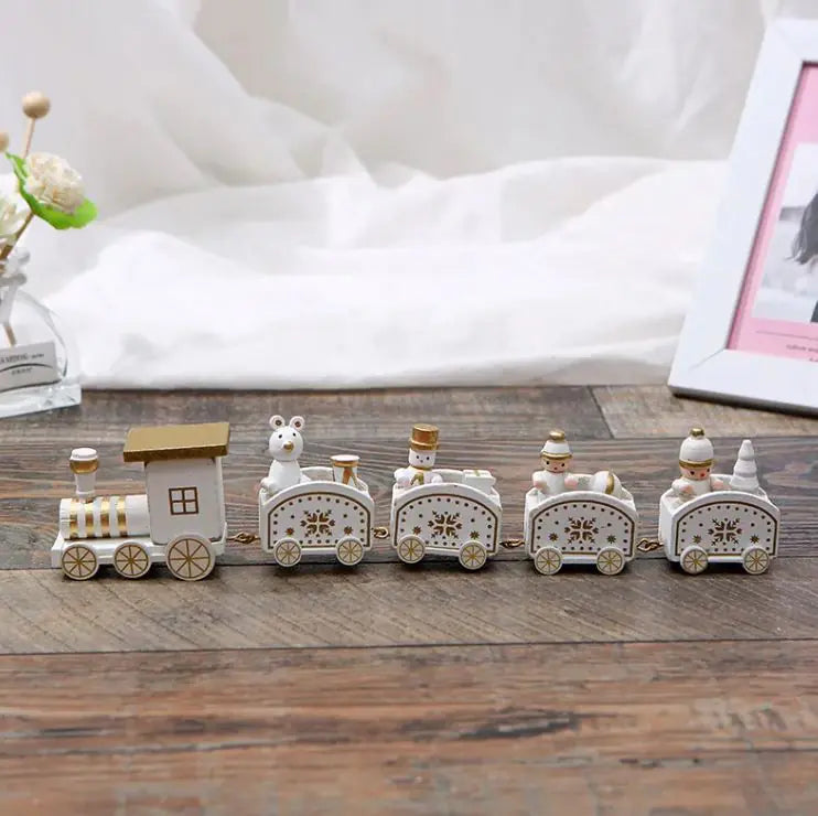 Festive Wooden Train Ornament